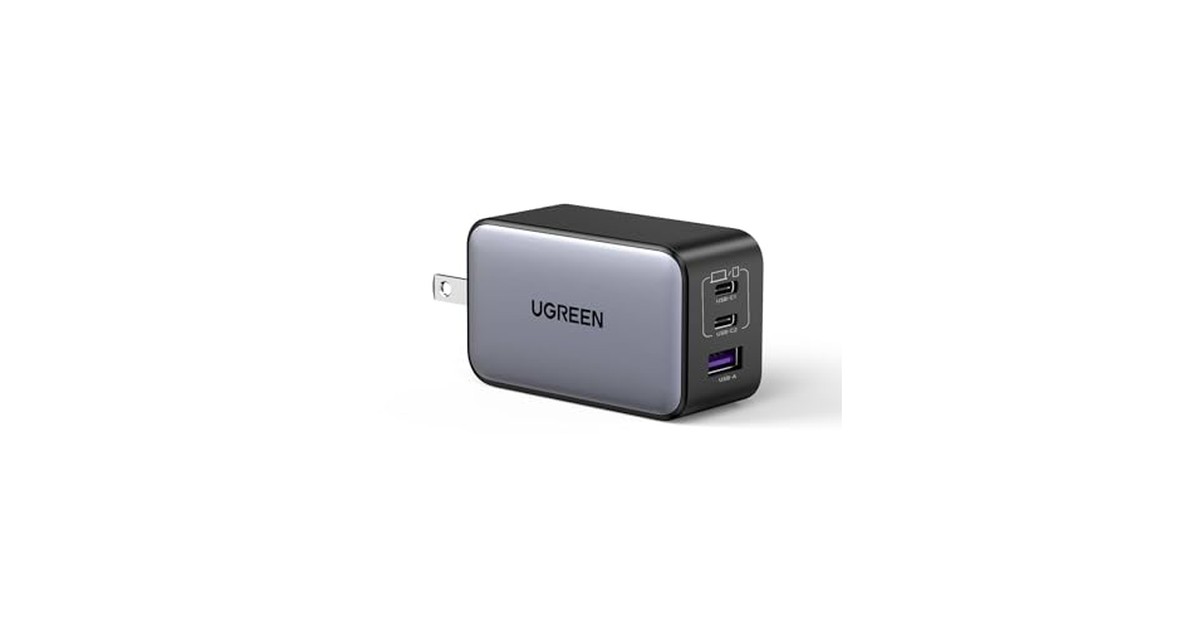 UGREEN Nexode 充電器 Type-C 65W【純正品】PD 急速 GaNII【USB-C*2とUSB-A*1】PD3.0 PPS規格 折り畳み式 iPhone 16/15/14/MacBook/iPad/Galaxy/Android/その他USB-C機器対応 PSE技術基準適合 安全保護機能 ブラック の商品画像