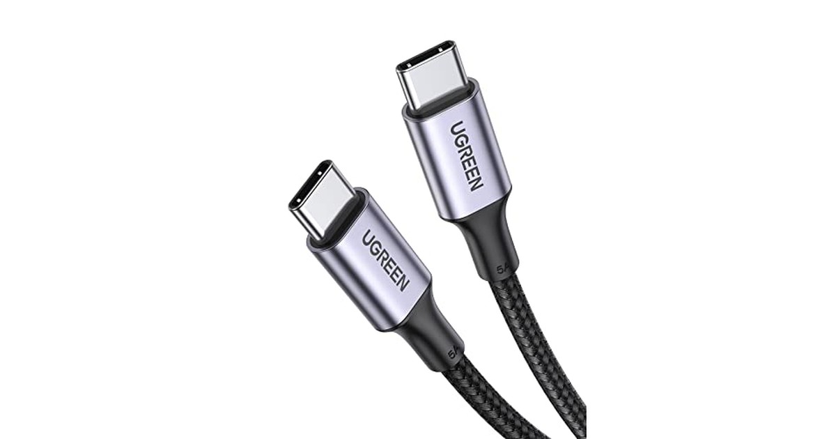 UGREEN USB Type Cケーブル PD対応 100W/5A 超急速充電 USB C to USB C ナイロン編み 断線防止 iPhone 15/16/iPad/MacBook Pro/Galaxy S24/Matebook/iPad/Xperia等USB-C各種対応(1m, ブラック) の商品画像