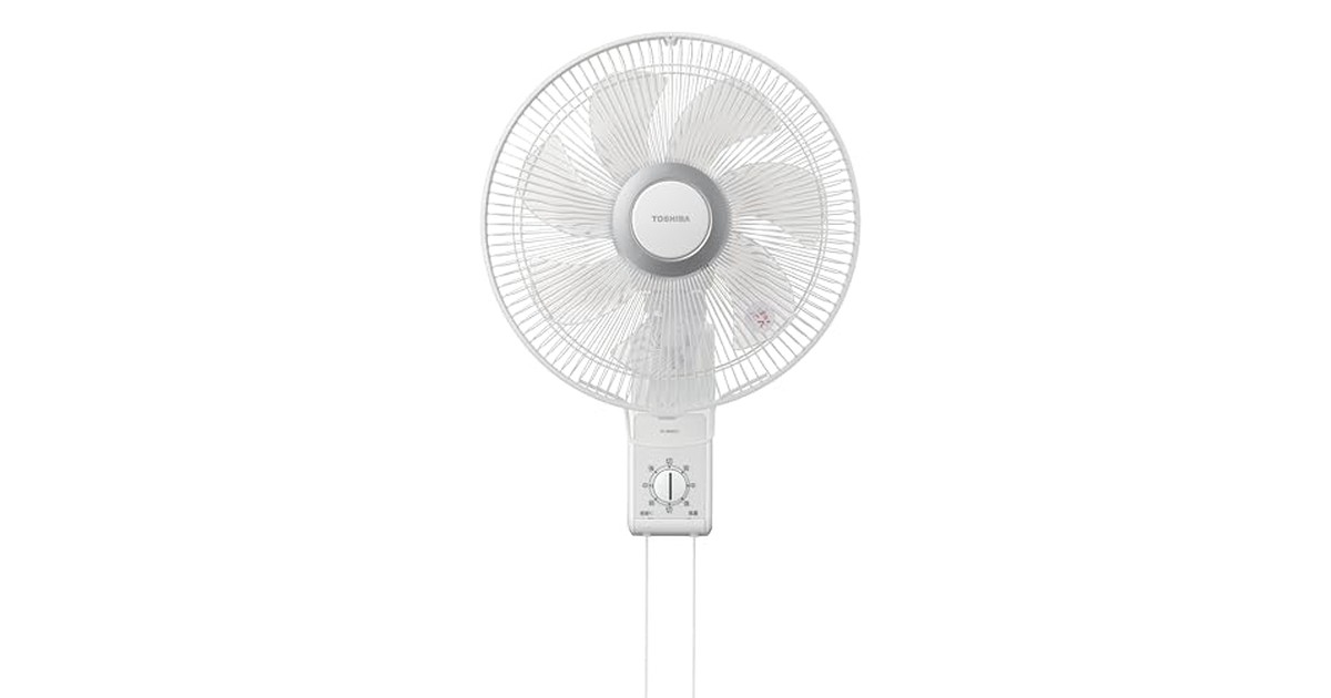 東芝 壁掛け扇風機 TF-30HK27 W ひも式 7枚羽根 風量3段階 ホコリ防止加工羽根 の商品画像
