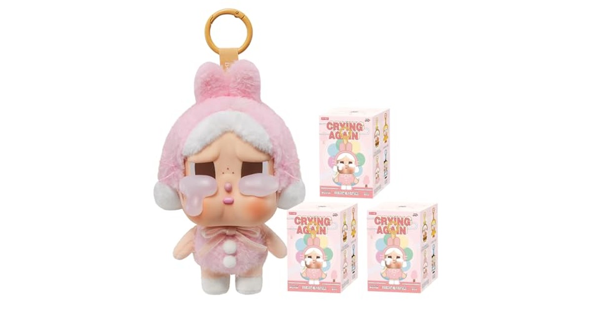 POP MART CRYBABY Crying Again シリーズ フェイスぬいぐるみ【1ピース】 ポップマート ガチャガチャ ブラインド ボックス フィギュア プラモデル プレミアム おもちゃ PVC ソフビ オリジナル キャラクター 誕生日 プレゼント の商品画像