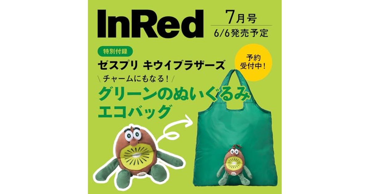 InRed 2025年7月号（付録：キウイブラザーズ ぬいぐるみエコバッグ ） の商品画像