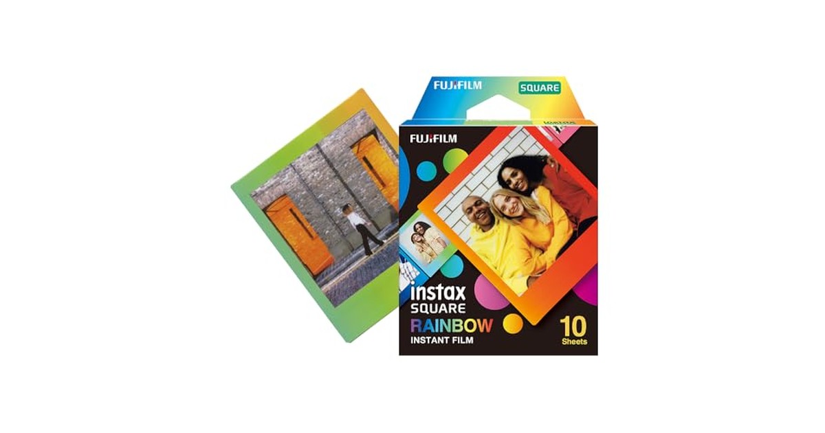 富士フイルム(FUJIFILM) スクエアフォーマットフィルム instax SQUARE レインボーフレーム 10枚入 INS SQ RAINBOW WW1 の商品画像