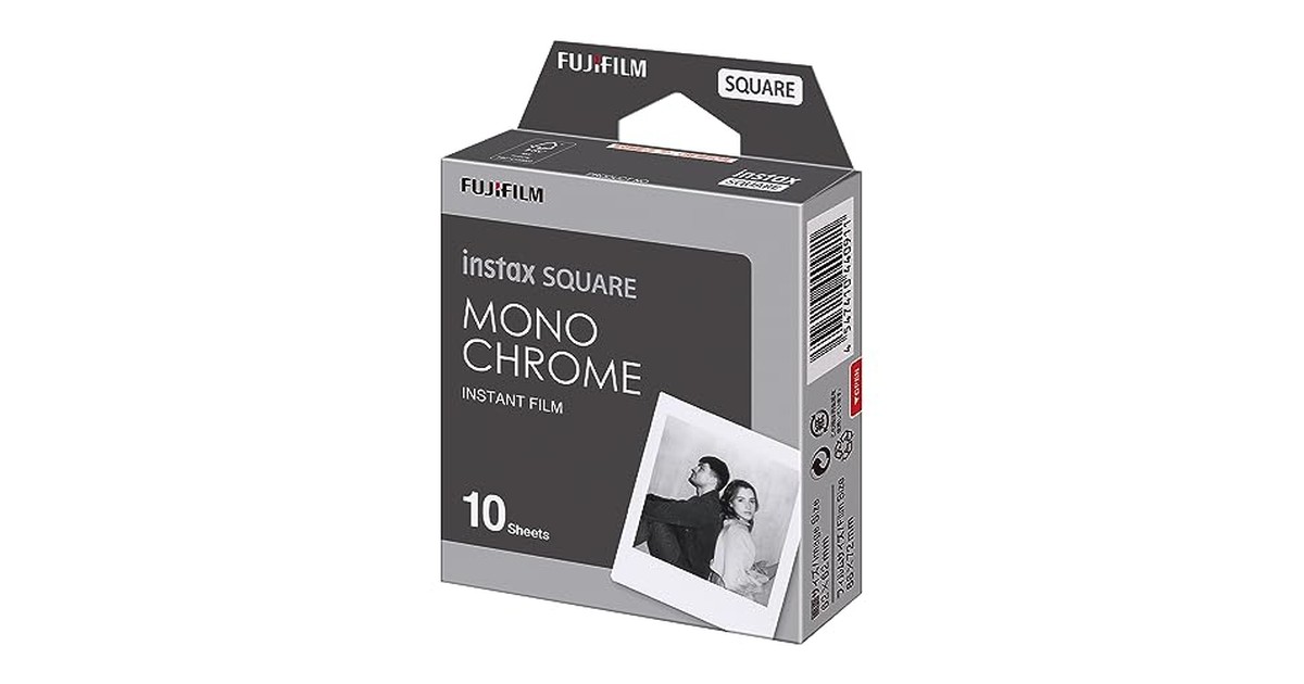 富士フイルム(FUJIFILM) スクエアフォーマットフィルム instax SQUARE モノクロームフレーム 10枚入 INS SQ MONOCHROME WW1 の商品画像