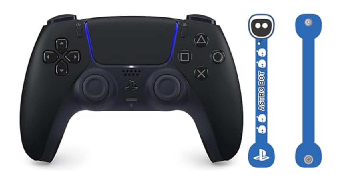 【純正品】DualSense ワイヤレスコントローラー ミッドナイト ブラック（CFI-ZCT1J01） 【Amazon.co.jp限定】 アストロボットデザイン コードホルダー 付 の商品画像