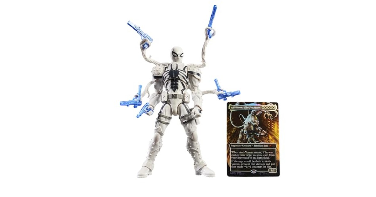 ハズブロ（Hasbro）マーベルレジェンド・シリーズ『マジック：ザ・ギャザリング』エージェント・アンチ・ヴェノム、15 cm スパイダーマンアクションフィギュアおもちゃ＋限定版フォイル仕様コレクション用カードゲーム トレーディングカード G0640 正規品 の商品画像