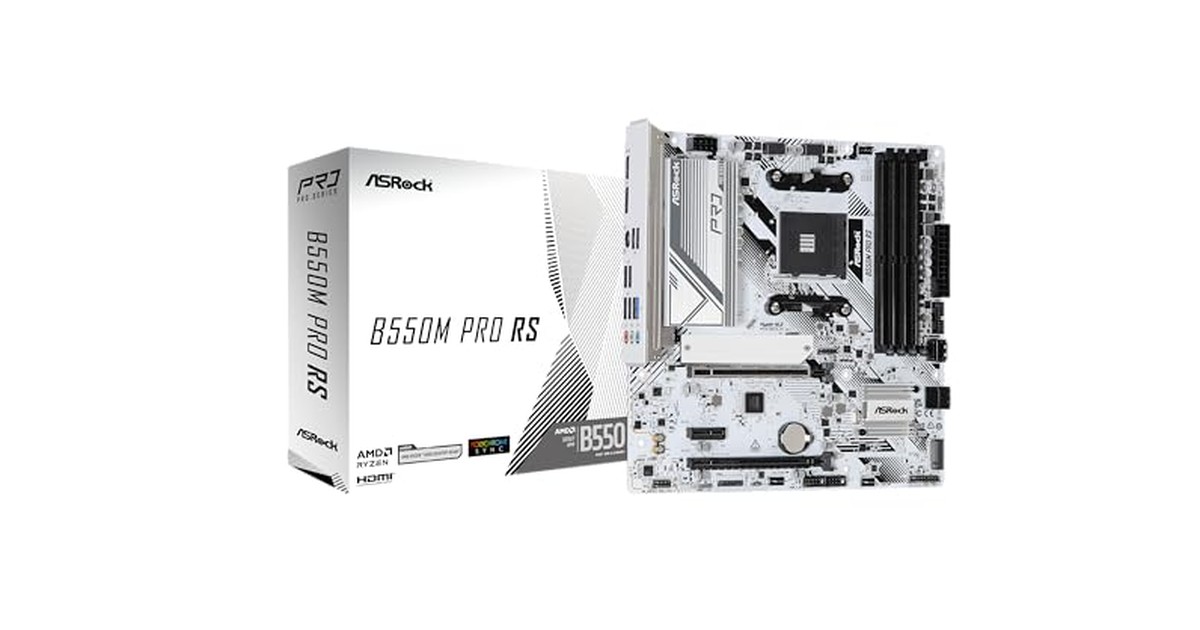 ASRock マザーボード B550M Pro RS AMD Ryzen 5000 シリーズ CPU (Soket AM4) 対応 B550 チップセット Micro ATX DDR4 マザーボード 【国内正規代理店品】 の商品画像