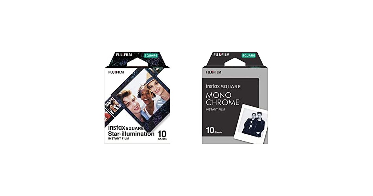 【セット買い】FUJIFILM スクエアフォーマットフィルム instax SQUARE モノクロームフレーム 10枚入 INS SQ MONOCHROME WW1 & FUJIFILM スクエアフォーマットフィルム instax SQUARE スターイルミネーション INSTAX SQUARE STAR ILLUMI WW 1 の商品画像