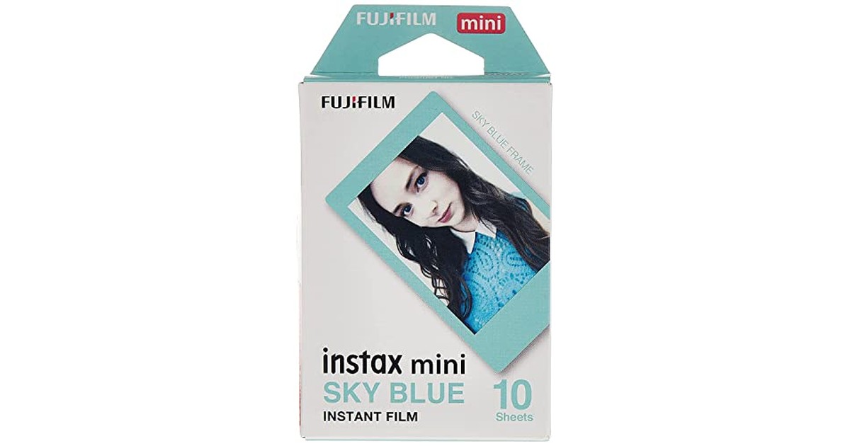 富士フイルム(FUJIFILM) インスタントカメラ チェキ用フィルム 10枚入 スカイブルー INSTAX MINI BLUE FRAME WW 1 の商品画像