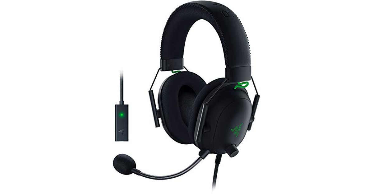 Razer BlackShark V2 ゲーミングヘッドセット USBサウンドカード付 ヘッドセット USB 3.5mmアナログ THX 7.1ch 立体音響 特許技術採用チタンコート50mmドライバー 単一指向性マイク ノイズキャンセリング 高遮音性イヤーカップ 軽量262g PC PS4 PS5 Nintendo Switch 【日本正規代理店保証品】 RZ04-03230100-R3M1 の商品画像