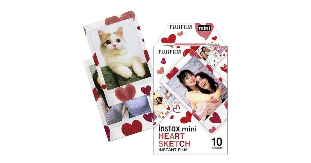 富士フイルム(FUJIFILM) インスタントカメラ チェキ用フィルム 10枚入 絵柄 (ハートスケッチ) INSTAX MINI HEART SKETCH WW 1 の商品画像