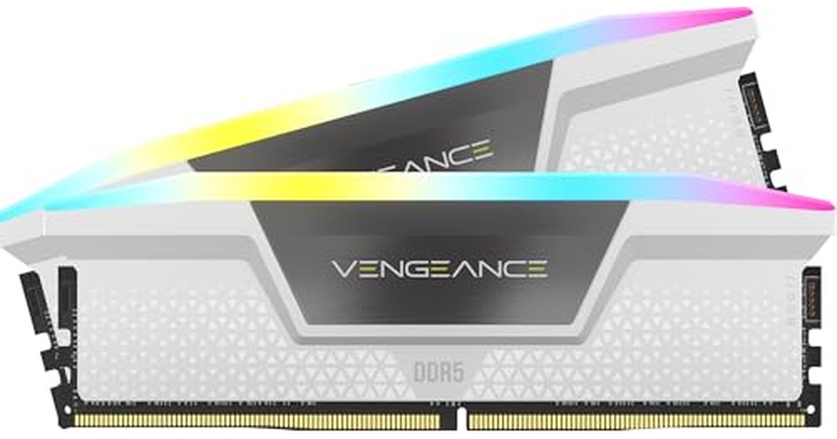 CORSAIR DDR5-6400MHz デスクトップPC用メモリVENGEANCE RGB DDR5シリーズ AMD EXPO & Intel XMP メモリキット32GB ホワイト [16GB×2枚] CMH32GX5M2B6400Z32W の商品画像