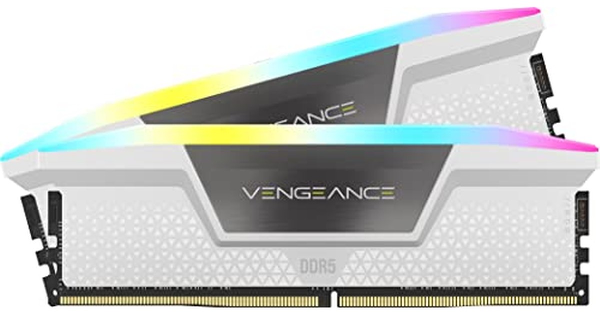 CORSAIR DDR5-5600MHz デスクトップPC用メモリ VENGEANCE RGB DDR5シリーズ (PC5-44800) Intel XMP メモリキット 32GB ホワイト [16GB×2枚] CMH32GX5M2B5600C40W の商品画像