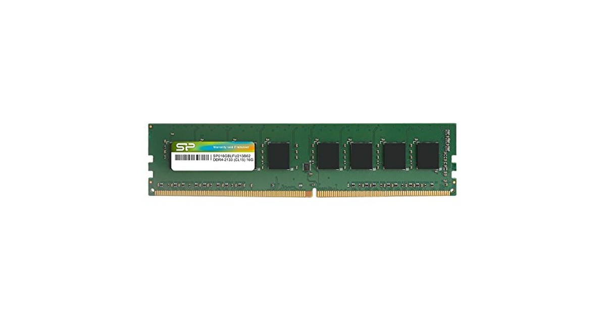 シリコンパワー デスクトップPC用メモリ DDR4-2133(PC4-17000) 16GB×1枚 288Pin 1.2V CL15 SP016GBLFU213B02 グリーン の商品画像