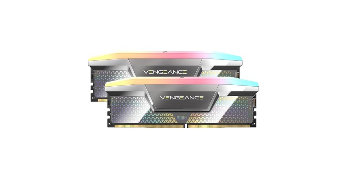 CORSAIR DDR5-8000MHz デスクトップPC用メモリ VENGEANCE RGB CUDIMM DDR5シリーズ Intel XMPメモリキット 48GB ブラック [24GB×2枚] CMHC48GX5M2X8000C38 の商品画像