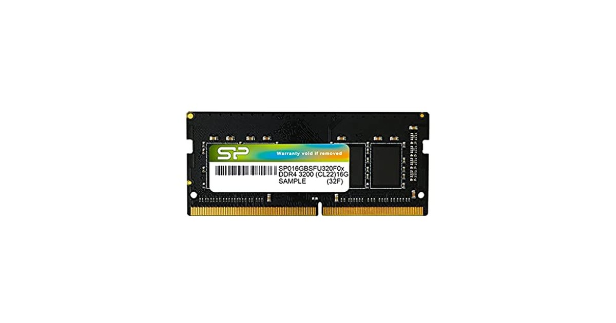 シリコンパワー ノートPC用メモリ DDR4-3200(PC4-25600) 8GB×1枚 260Pin 1.2V CL22 SP008GBSFU320B02 の商品画像