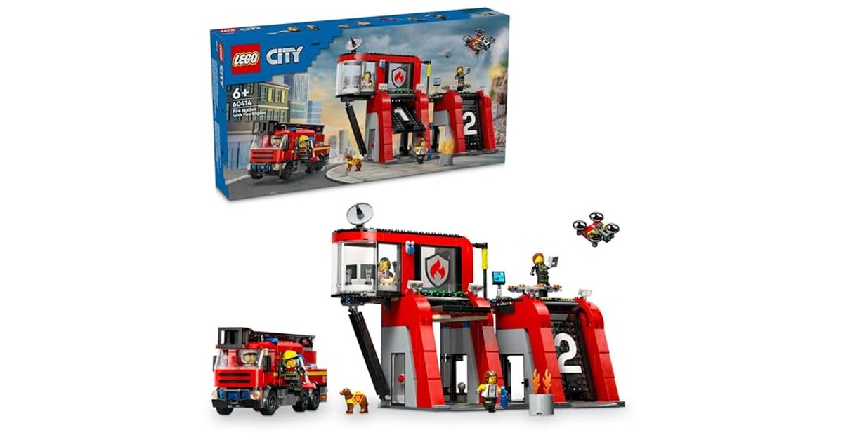 レゴ(LEGO) シティ 消防署と消防車 おもちゃ 玩具 誕生日 プレゼント ブロック 知育 男の子 女の子 子供 6歳 7歳 8歳 9歳 乗り物 車 ミニカー 60414 の商品画像