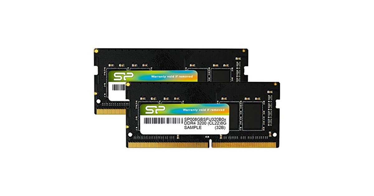シリコンパワー ノートPC用メモリ DDR4-3200 (PC4-25600) 8GB×2枚 (16GB) 260Pin 1.2V CL22 SP016GBSFU320B22 の商品画像