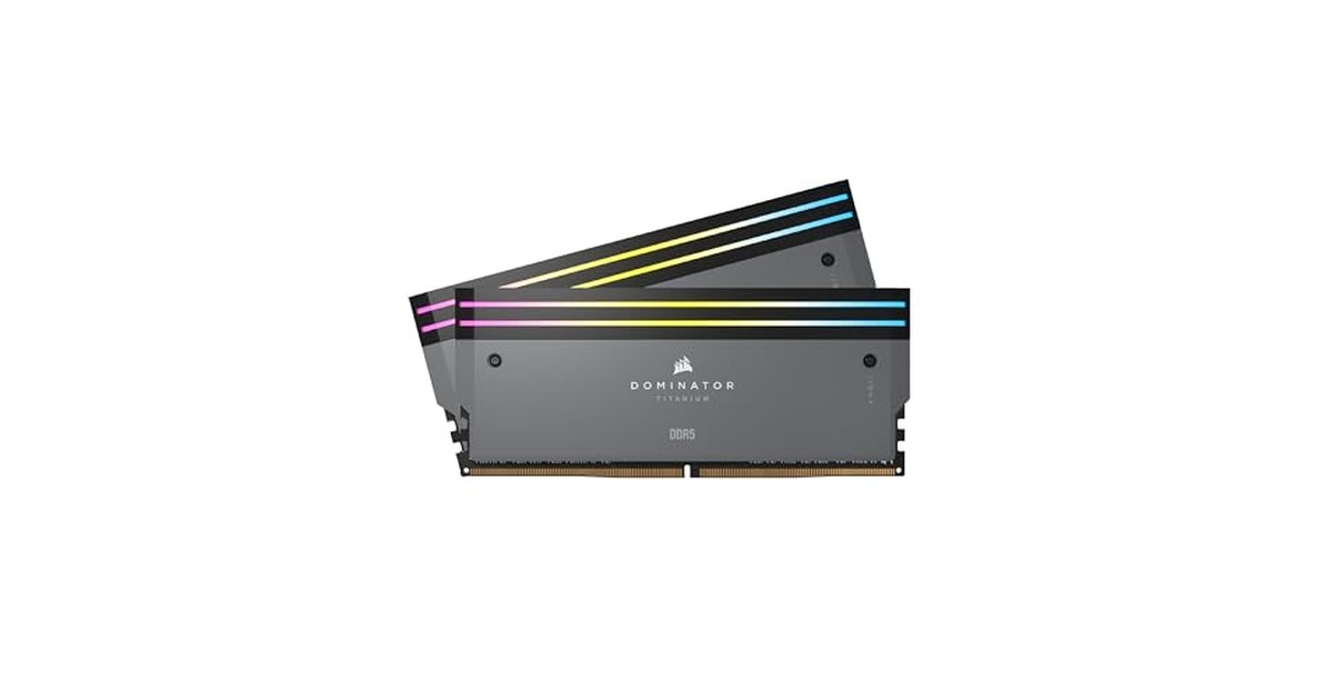 CORSAIR DDR5-6000MHz デスクトップPC用メモリ DOMINATOR TITANIUM DDR5シリーズ (PC5-48000) AMD EXPOメモリキット 64GB グレー [32GB×2枚] CL30 CMP64GX5M2B6000Z30 の商品画像