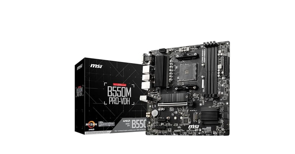 MSI B550M PRO-VDH AMD Ryzen 5000/4000G/3000シリーズプロセッサ対応 Socket AM4 DDR4 PCIe4.0対応 Micro-ATX マザーボード MB6468 の商品画像