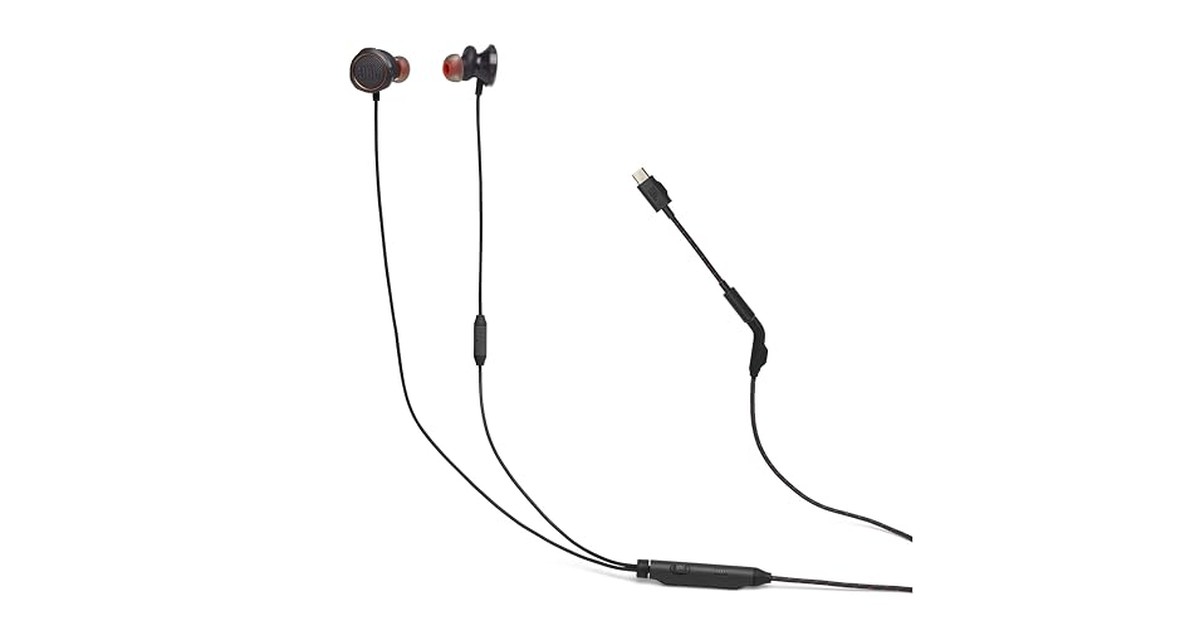 JBL QUANTUM 50C ゲーミングイヤホン/ヘッドセット/3.5MMプラグ USB Type-C 接続 脱着式アダプター/ボイスフォーカスインラインマイク/ブラック/JBLQTUM50CBLK の商品画像