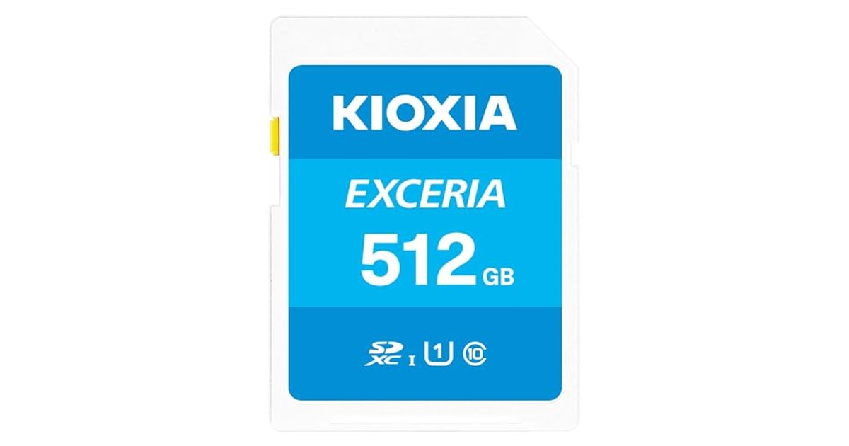 KIOXIA(キオクシア)【日本製】SDカード 512GB SDXC UHS-I Class10 読出速度100MB/s 国内正規品 メーカー保証5年 KLNEA512G の商品画像