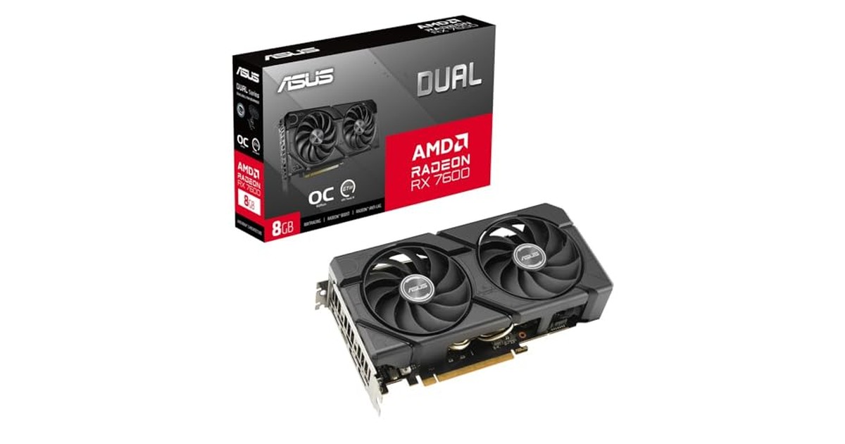 ASUS Dual Radeon RX 7600 EVO OC Edition 8GB GDDR6 ビデオカード/DUAL-RX7600-O8G-EVO 国内正規代理店品 の商品画像