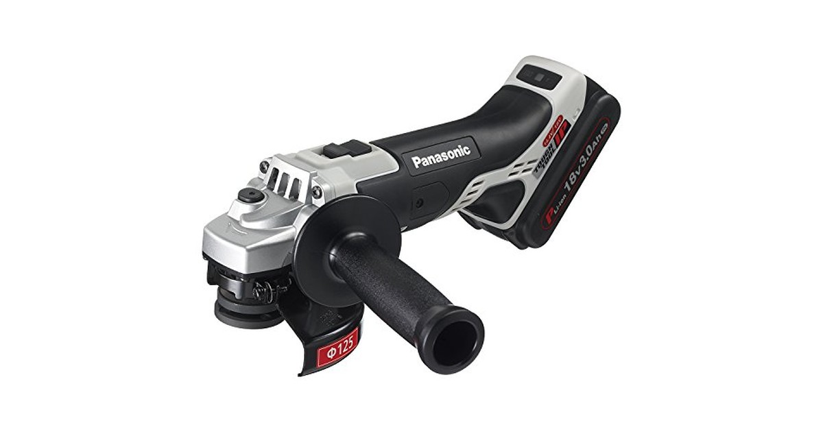 パナソニック(Panasonic) 充電ディスクグラインダー 18V 3.0Ah電池パック×2個/充電器/ケース付 デュアル (14.4V/18V対応)Φ125mm IP56 EZ46A2PN2G-H グレー の商品画像