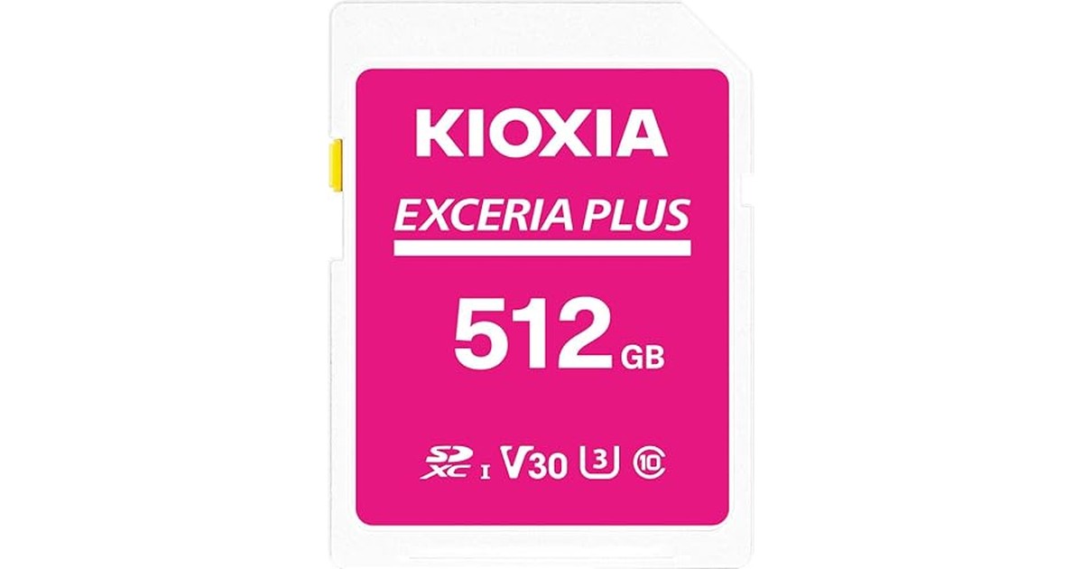 KIOXIA(キオクシア)【日本製】SDカード 512GB EXCERIA PLUS UHS-I U3 V30 Class10 SDXC 最大読出速度100MB/s 最大書込85MB/s 4K対応 国内サポート正規品 メーカー保証5年 KLNPAE512G の商品画像