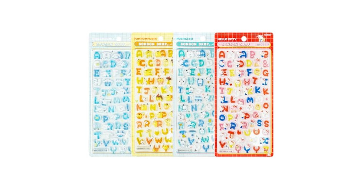 サンスター文具(Sun-Star Stationery) サンリオキャラクターズ グッズ ボンボンドロップシール もじシリーズ Aセット N8815stA の商品画像