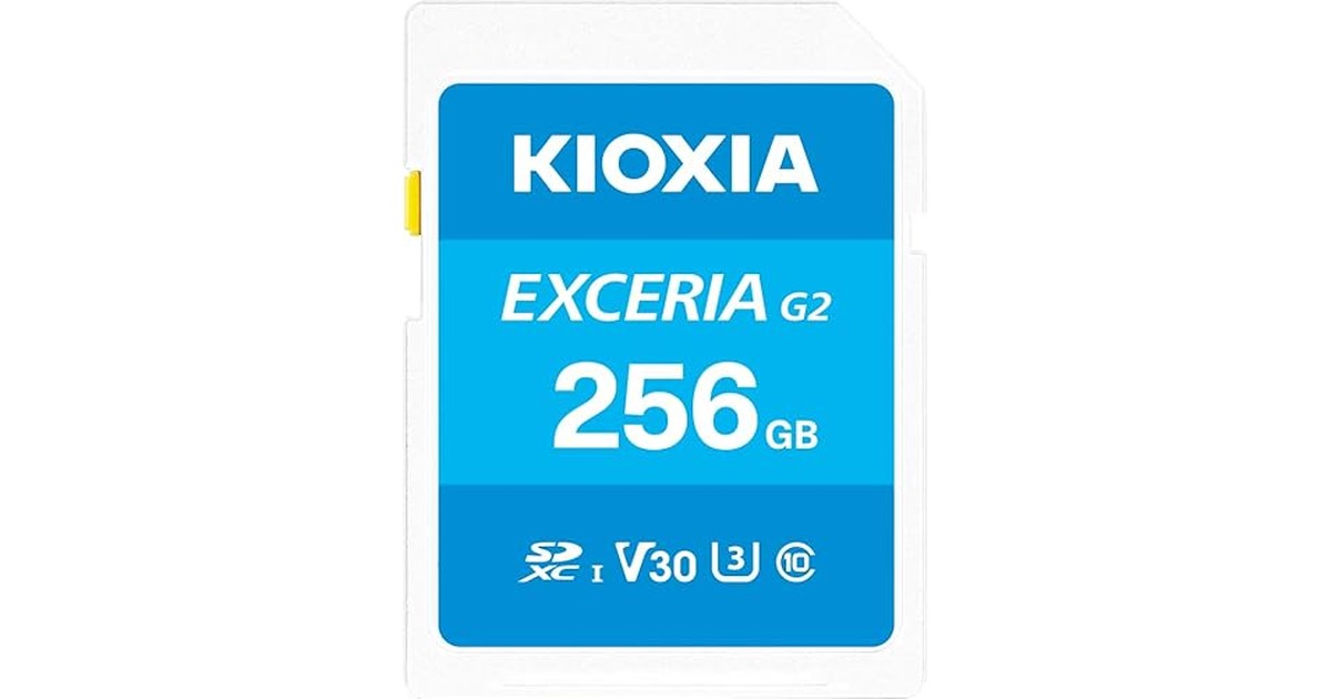 KIOXIA(キオクシア)【日本製】SDカード 256GB SDXC UHS-I U3 V30 Class10 最大読出速度100MB/s 最大書込速度50MB/s 4K対応 国内正規品 メーカー保証5年 KLNEB256G の商品画像