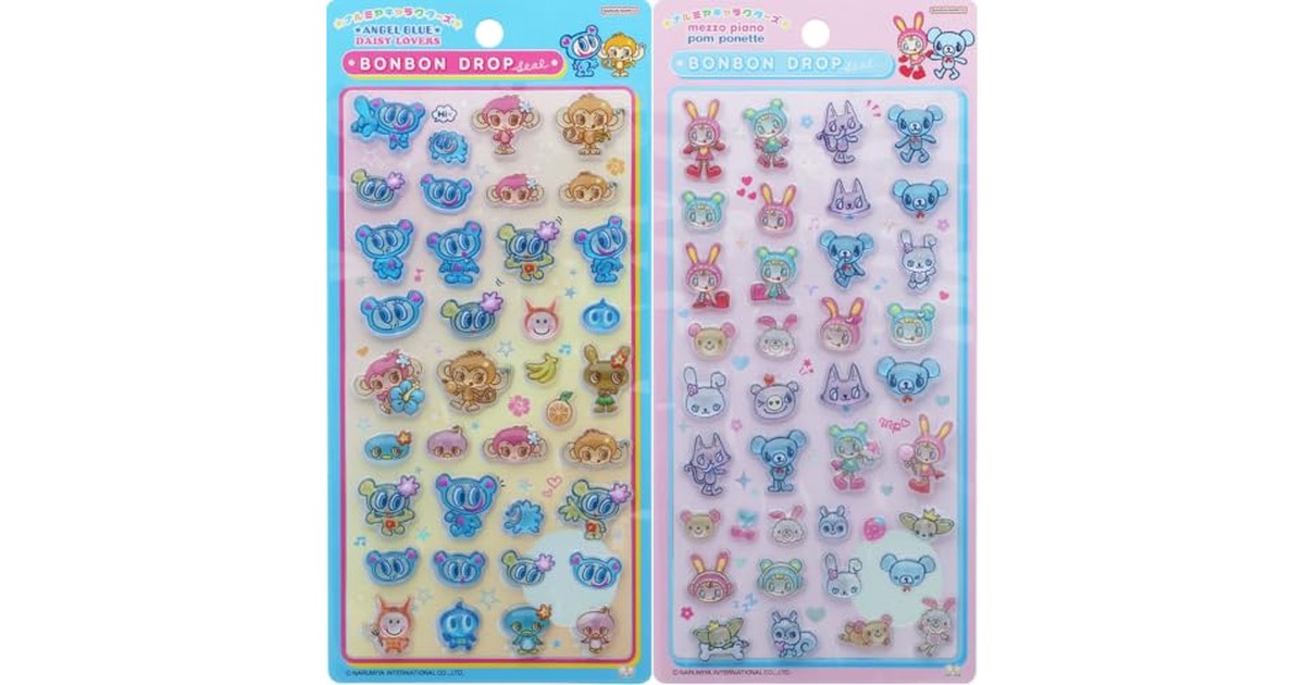 サンスター文具(Sun-Star Stationery) ボンボンドロップシール ナルミヤ 【2個セット】 エンジェルブルー×デイジーラヴァーズ・メゾピアノ×ポンポネット S8817464 S8817472 の商品画像