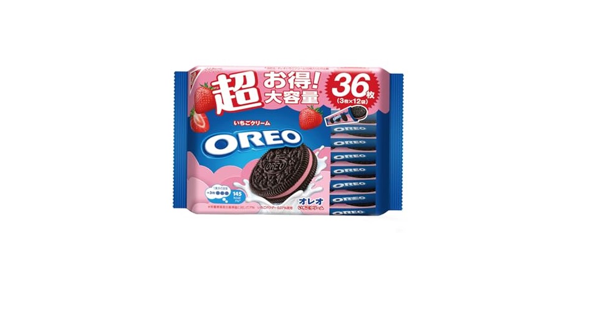 モンデリーズ オレオ メガパック いちごクリーム 36枚（3枚×12袋） の商品画像
